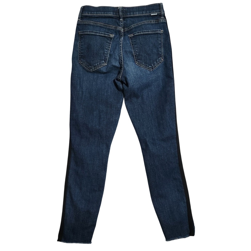 Mother Stunner Zip Ankle Step Fray Jeans Sweeping Racer Women's 26x25 Dark‎ Wash